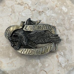 Vintage 1981 Live to Ride, Ride to Live Eagle Belt Buckle